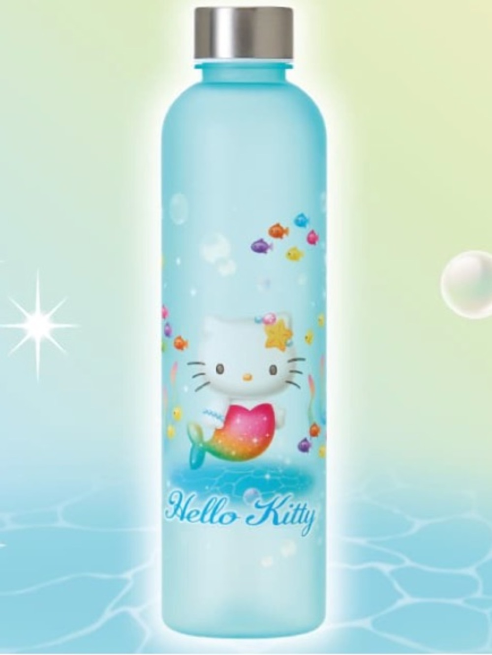 NEW Sanrio Hello Kitty Mermaid Blue Fish Bubble Water Bottle 950ml